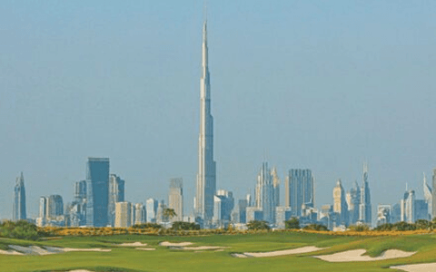 Dubai skyline with Burj Khalifa