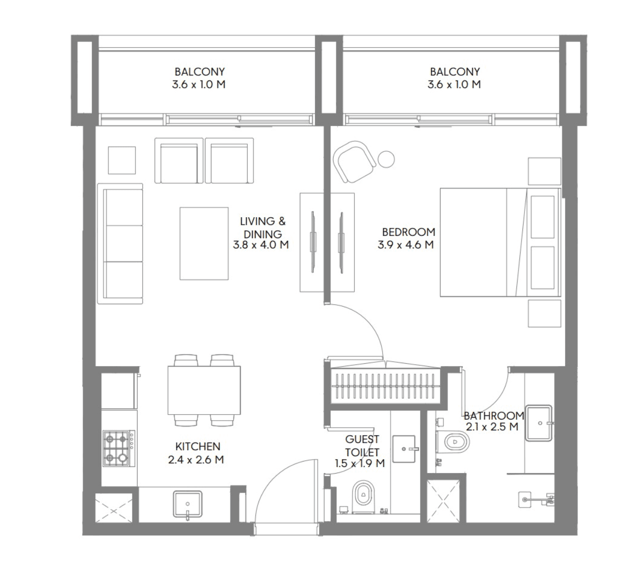1-BR Apartments