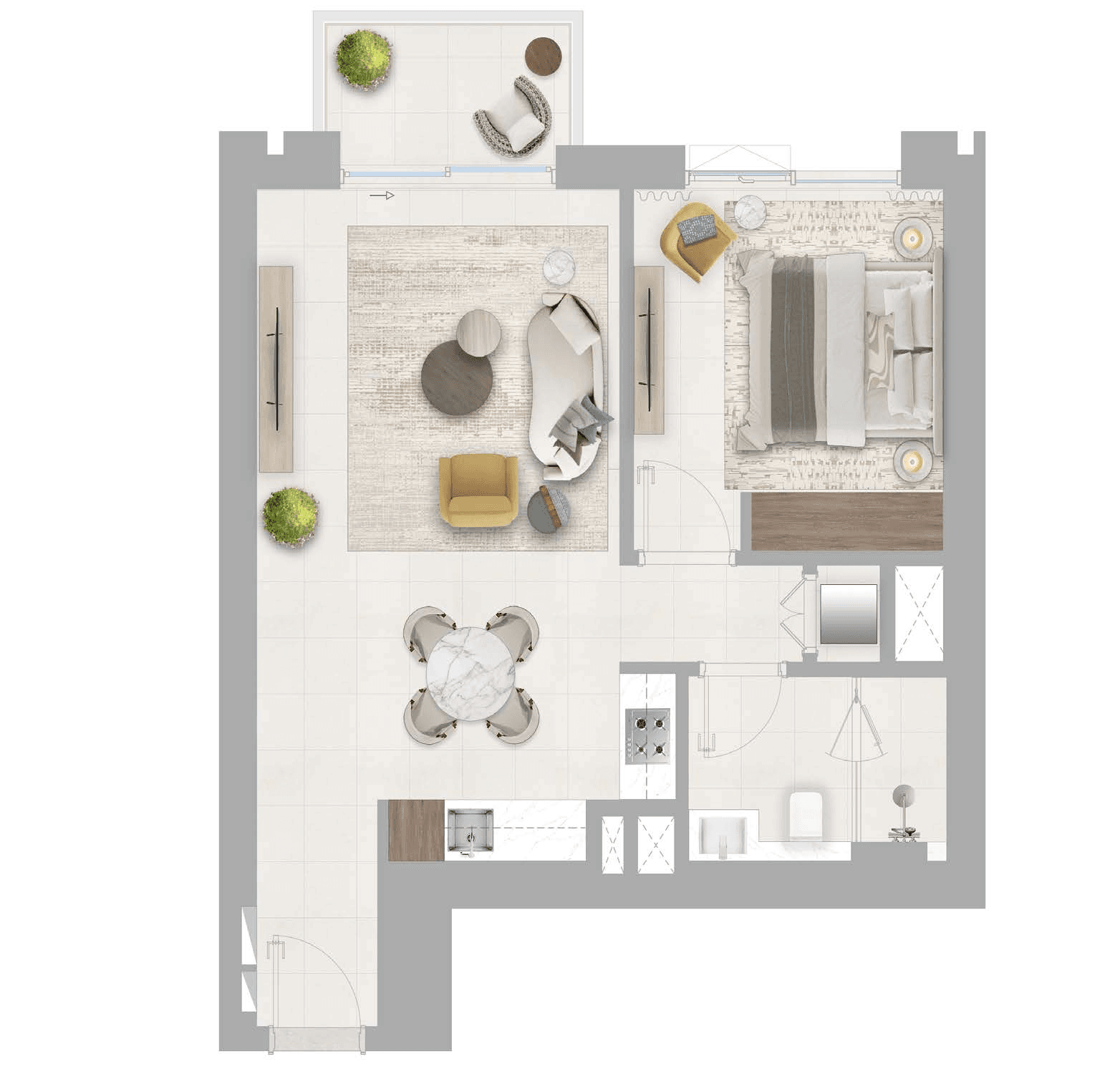 1 Bedroom Apartments